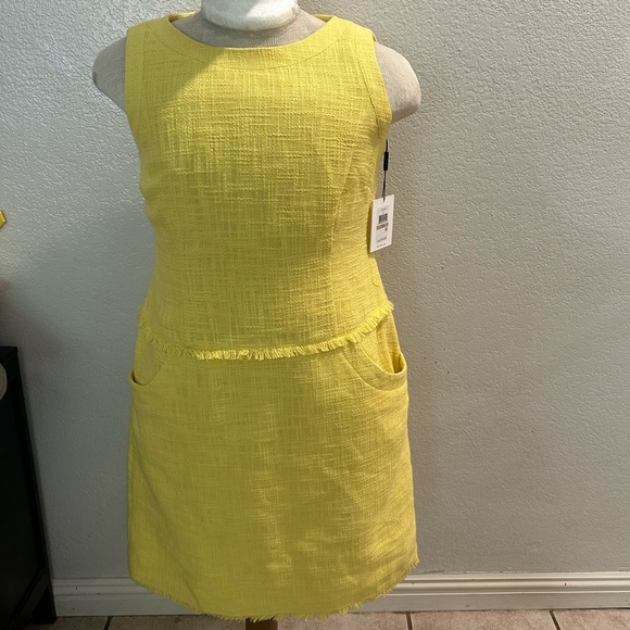 Calvin Klein Dresses & Skirts - Calvin Klein Yellow Tweed Sheath Dress| NWT | Size 12